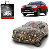 Carigiri 100% Waterproof Jungle Print Car Cover for Maruti Suzuki Vitara Brezza|Vitara Brezza Facelift with Mirror Pocket(Inner Cotton Lining, Heat & Uv Resistant, Triple Stitching, Dustproof)