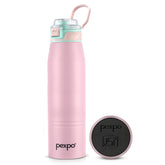 Pexpo Atlas 1000 ISI Certified Stainless Steel Vacuum Insulated Flask - 940ml | Double Wall | Flip Top Cap | Hot & Cold Water Bottle for Adults | Ideal for Home, Office, Gym, Outdoor - Baby Pink