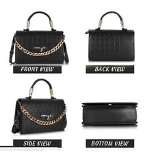 Black Quilted Style Fancy Sling Bag for Women
