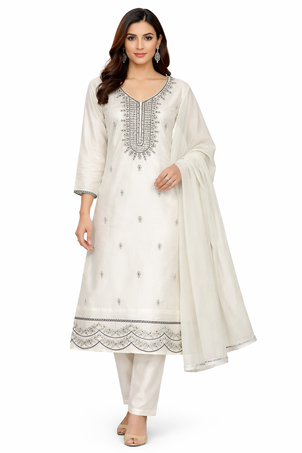 Cream Three Piece  Set